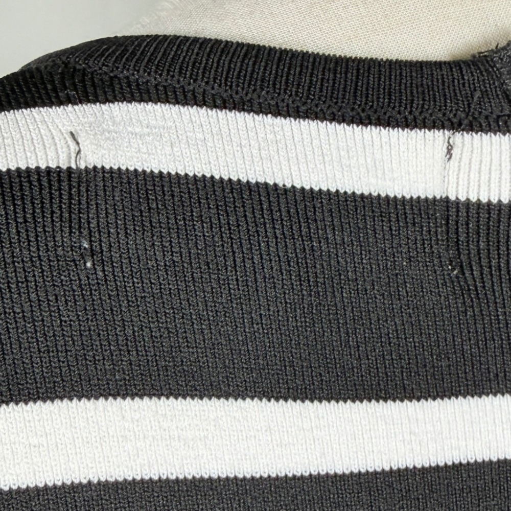 John + Jenn Striped Knit Bodycon Midi Dress Black White Size Small - Picture 13 of 13